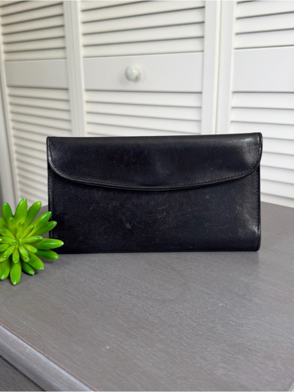 Vintage Coach Black Leather Wallet